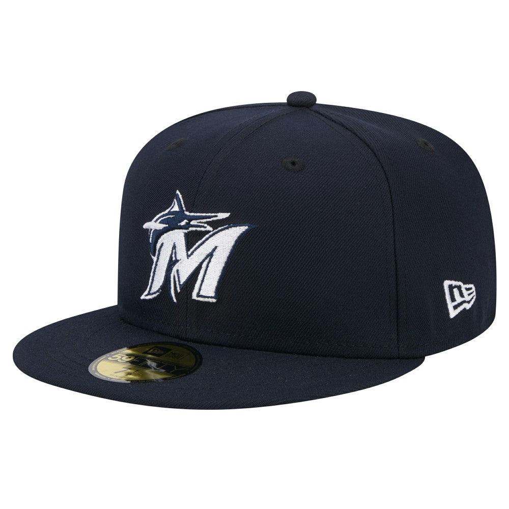 Miami Marlins New Era White Logo 59FIFTY Fitted Hat for sale