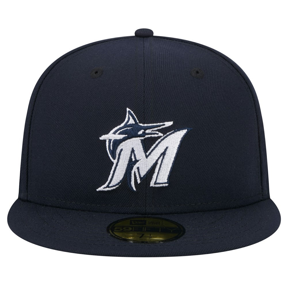 Miami Marlins New Era White Logo 59FIFTY Fitted Hat for sale