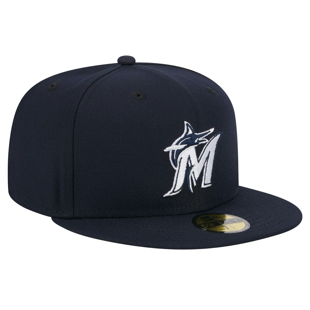 Miami Marlins New Era White Logo 59FIFTY Fitted Hat for sale