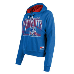 New England Patriots New Era Women's Throwback Boxy Pullover Hoodie Royal - NFL