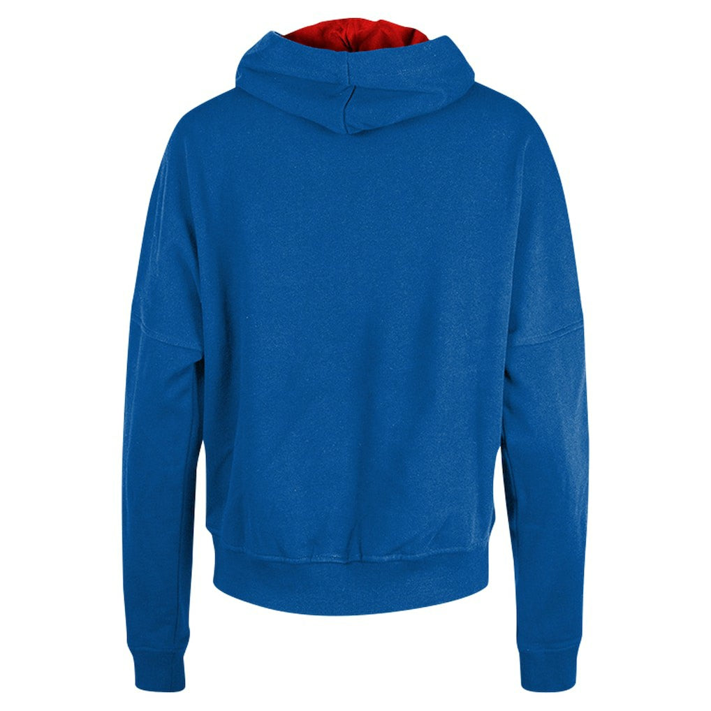 New England Patriots New Era Women's Throwback Boxy Pullover Hoodie Royal - NFL
