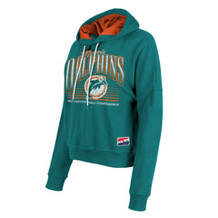 Miami Dolphins New Era Women's Throwback Boxy Pullover Hoodie Aqua - NFL