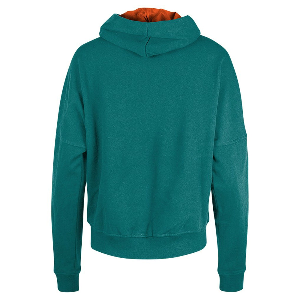 Miami Dolphins New Era Women's Throwback Boxy Pullover Hoodie Aqua - NFL