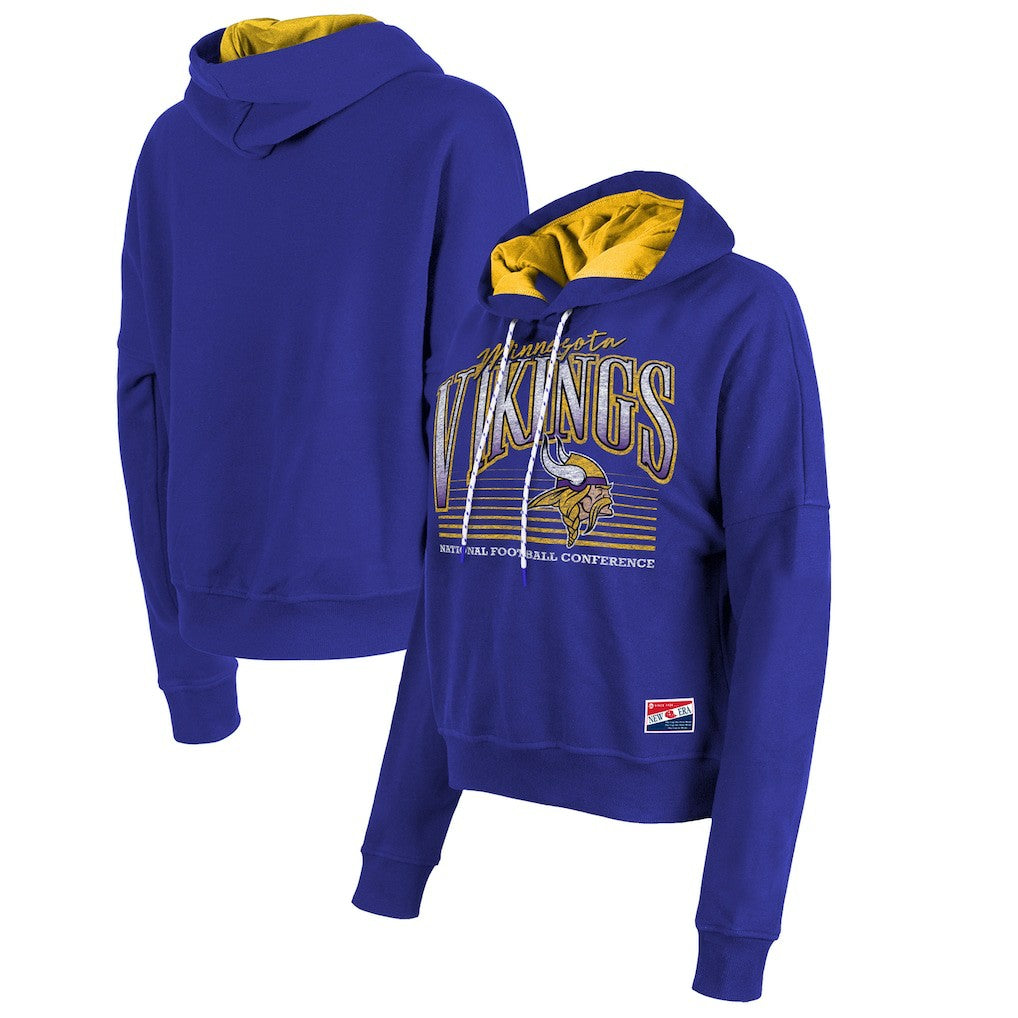 Minnesota Vikings New Era Women's Boxy Pullover Hoodie Purple - NFL