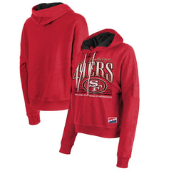 San Francisco 49ers New Era Women's Boxy Pullover Hoodie Scarlet - NFL