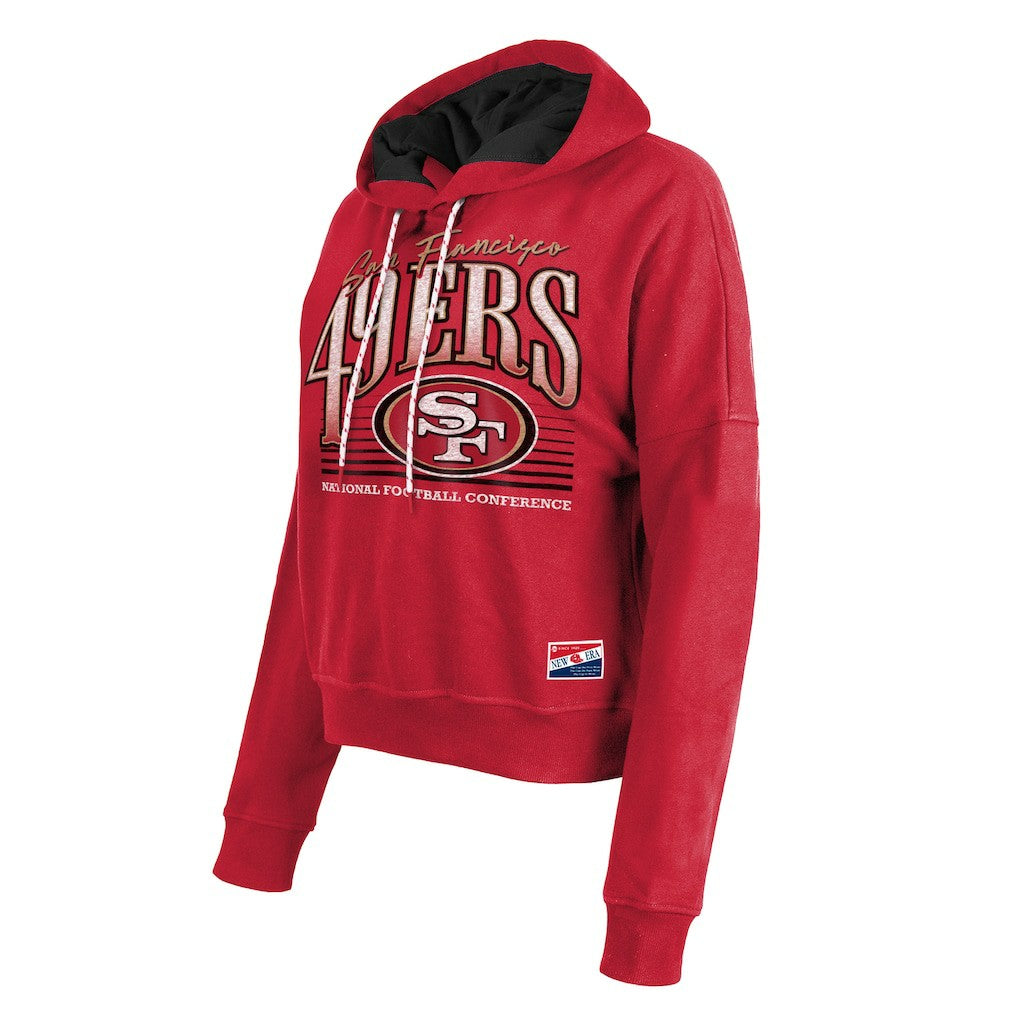 San Francisco 49ers New Era Women's Boxy Pullover Hoodie Scarlet - NFL