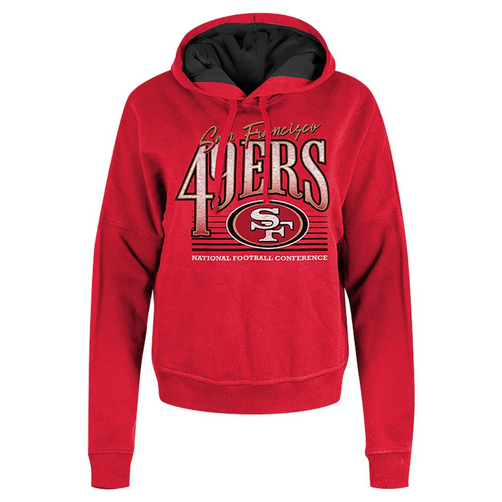 San Francisco 49ers New Era Women's Boxy Pullover Hoodie Scarlet - NFL