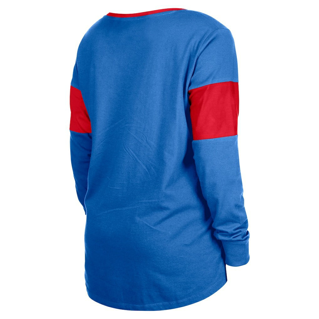 Buffalo Bills New Era Women's Lace-Up Notch-Neck Long Sleeve T-Shirt Royal - NFL
