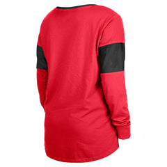 San Francisco 49ers New Era Women's Lace-Up Notch-Neck Long Sleeve T-Shirt Scarlet - NFL