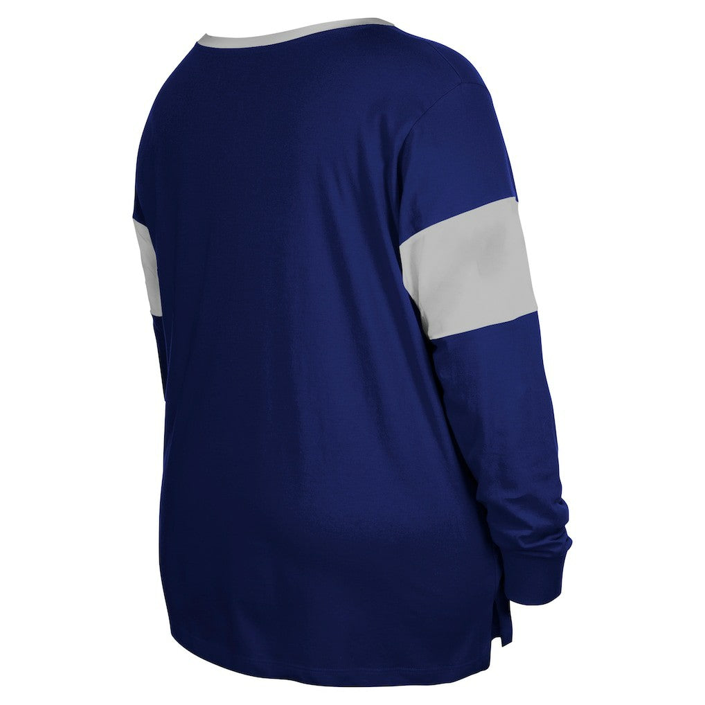 Indianapolis Colts New Era Women's Plus Size Lace-Up Notch Neck Long Sleeve T-Shirt  Royal - NFL