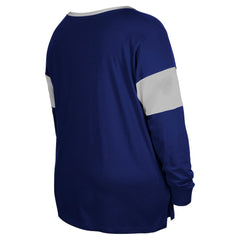 Indianapolis Colts New Era Women's Plus Size Lace-Up Notch Neck Long Sleeve T-Shirt  Royal - NFL