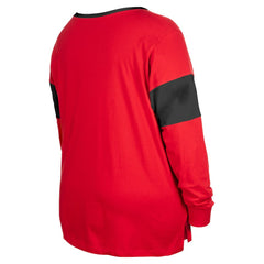 San Francisco 49ers New Era Women's Plus Size Lace-Up Notch Neck Long Sleeve T-Shirt  Scarlet - NFL