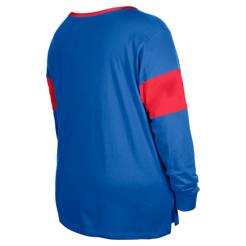 Buffalo Bills New Era Women's Plus Size Lace-Up Notch Neck Long Sleeve T-Shirt  Royal - NFL