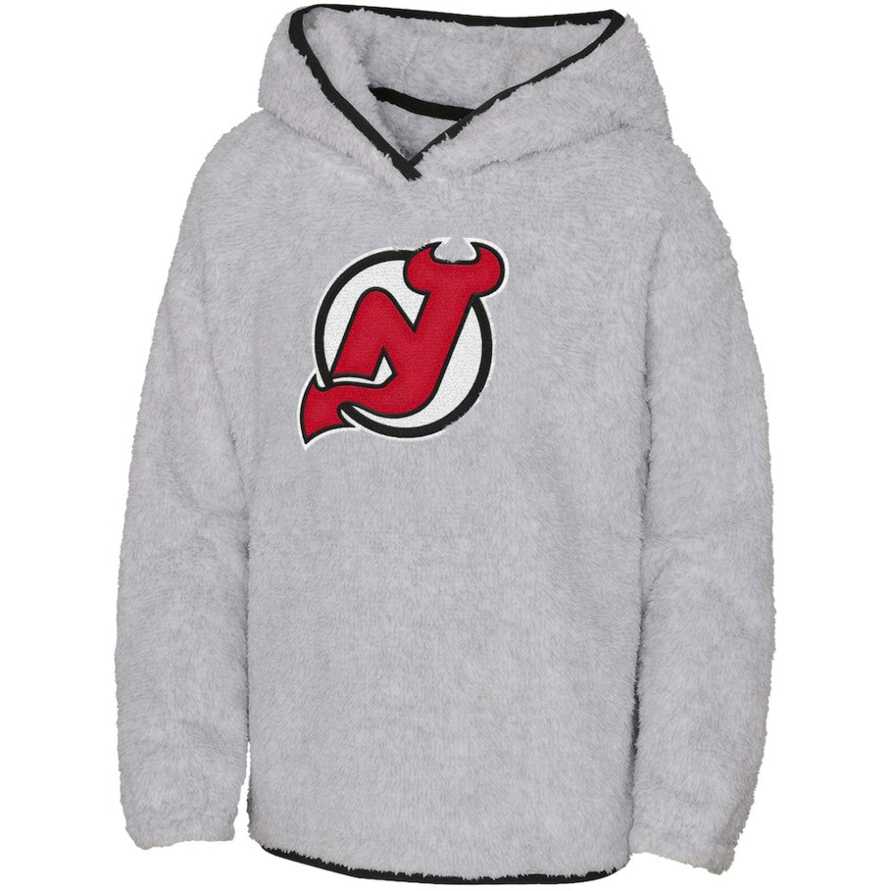 New Jersey Devils - Girls Youth Ultimate Teddy Fleece Pullover Hoodie Gray