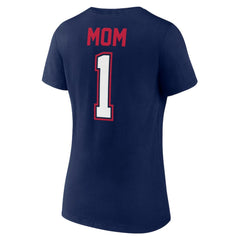Atlanta Braves Fanatics Women's Plus Size Mother's Day #1 Mom V-Neck T-Shirt Clearance