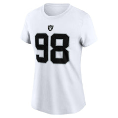 Maxx Crosby Las Vegas Raiders Women's Player Name & Number T-Shirt White - Nike
