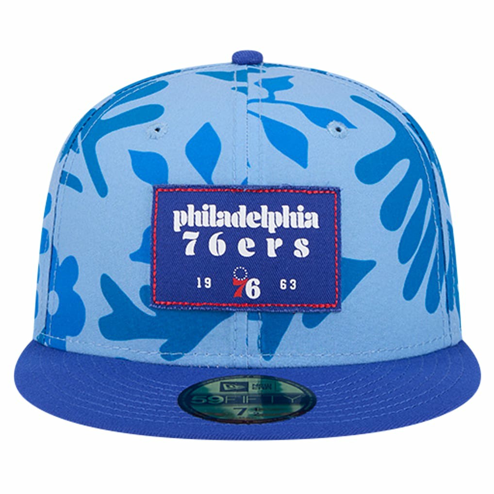 New Era - Philadelphia 76ers Palm Fronds 2-Tone 59FIFTY Fitted Hat - Royal