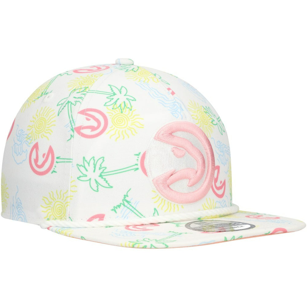 New Era - Atlanta Hawks Palm Trees and Waves Golfer Adjustable Hat - White