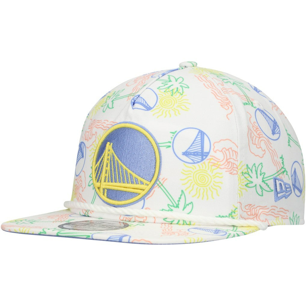 New Era - Golden State Warriors Palm Trees and Waves Golfer Adjustable Hat - White