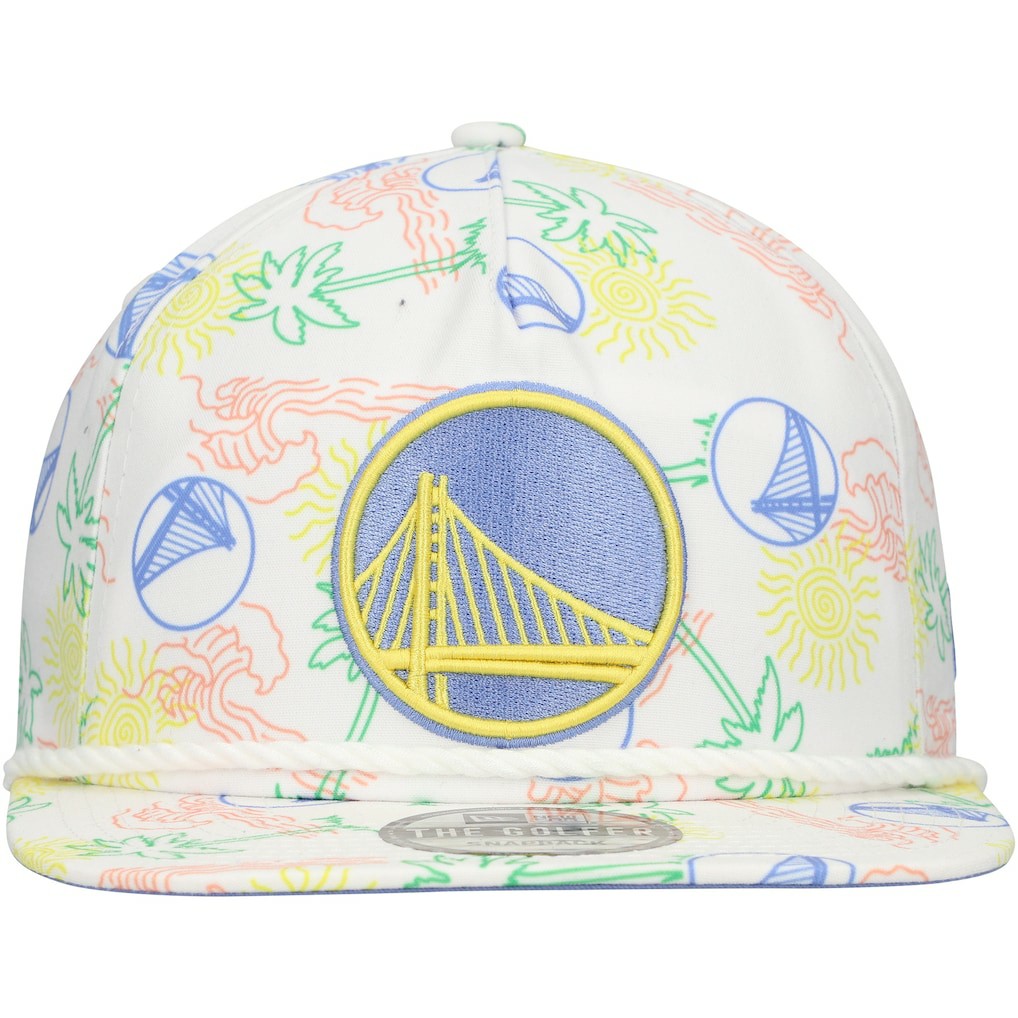 New Era - Golden State Warriors Palm Trees and Waves Golfer Adjustable Hat - White