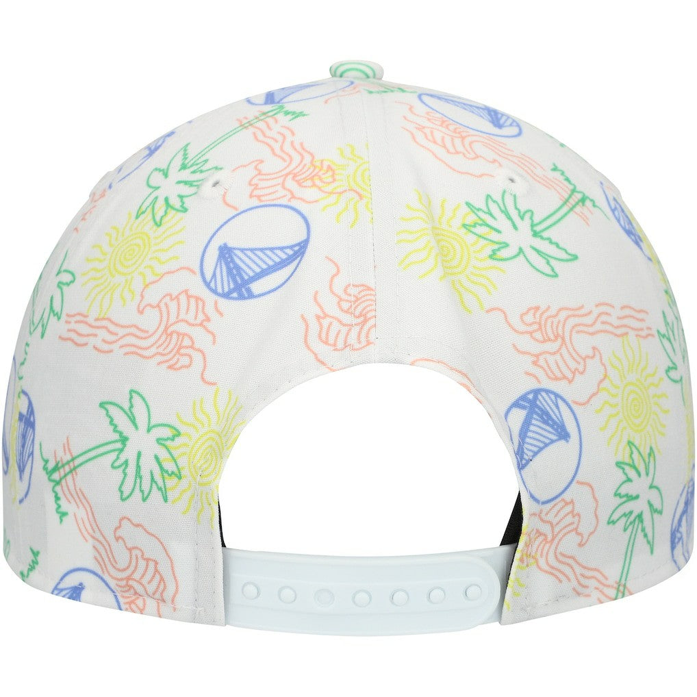 New Era - Golden State Warriors Palm Trees and Waves Golfer Adjustable Hat - White