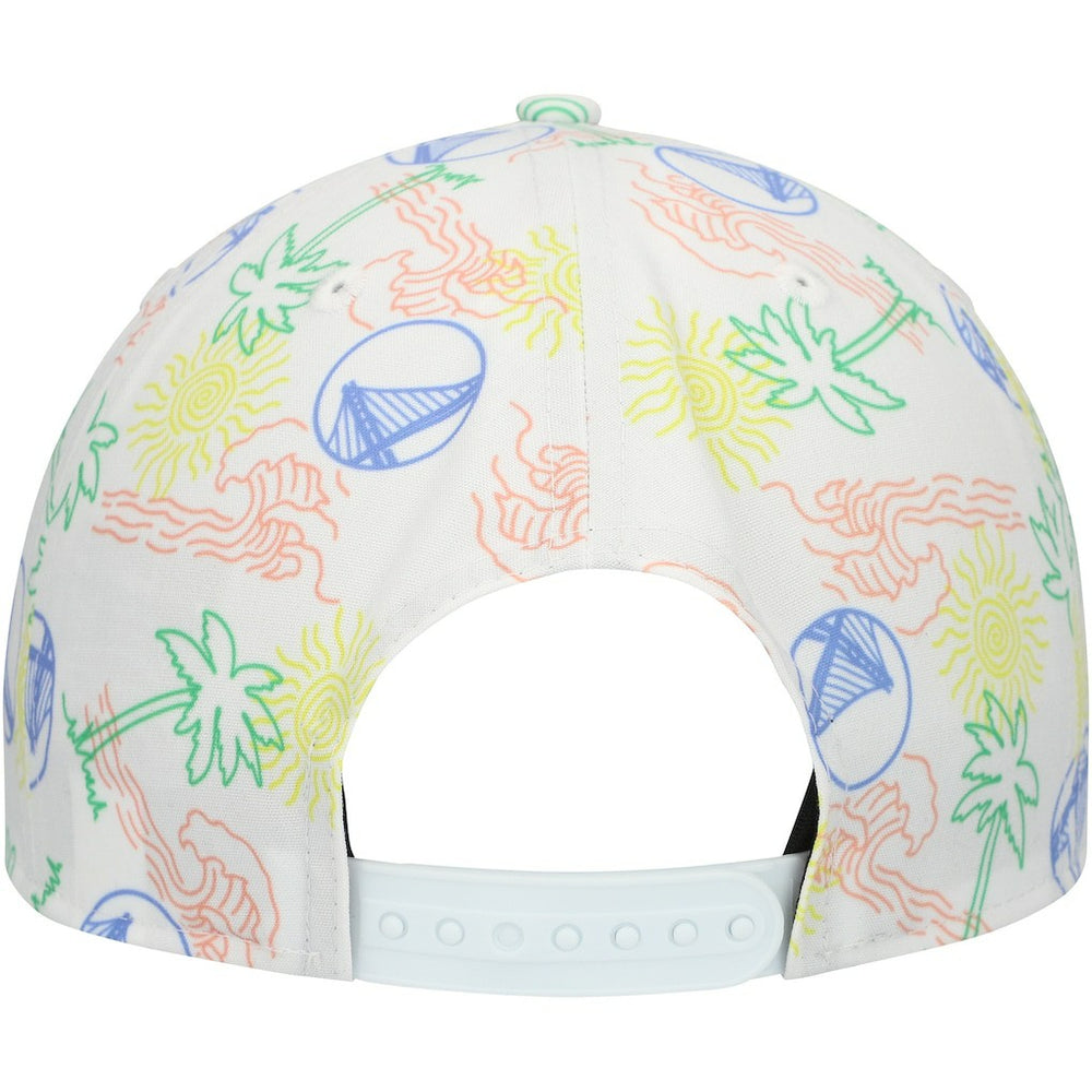 New Era - Golden State Warriors Palm Trees and Waves Golfer Adjustable Hat - White