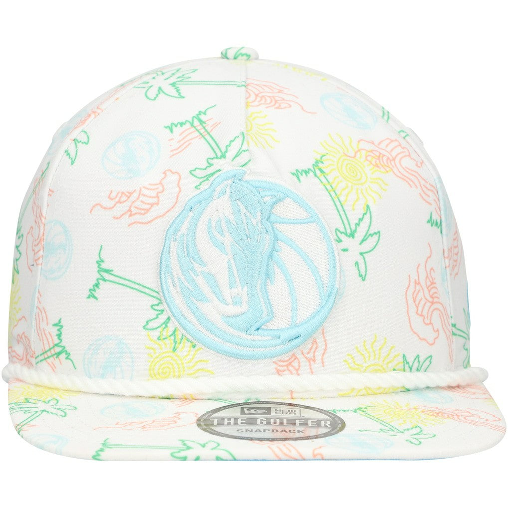 New Era - Dallas Mavericks Palm Trees and Waves Golfer Adjustable Hat - White