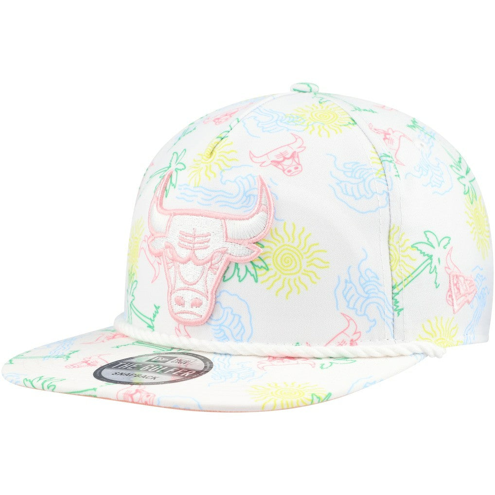 New Era - Chicago Bulls Palm Trees and Waves Golfer Adjustable Hat - White