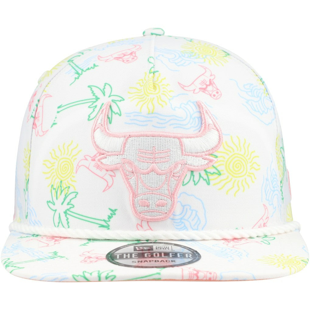 New Era - Chicago Bulls Palm Trees and Waves Golfer Adjustable Hat - White