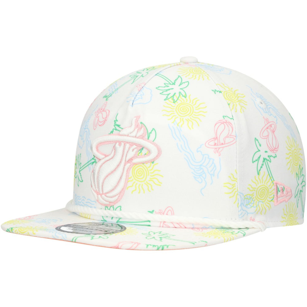 New Era - Miami Heat Palm Trees and Waves Golfer Adjustable Hat - White