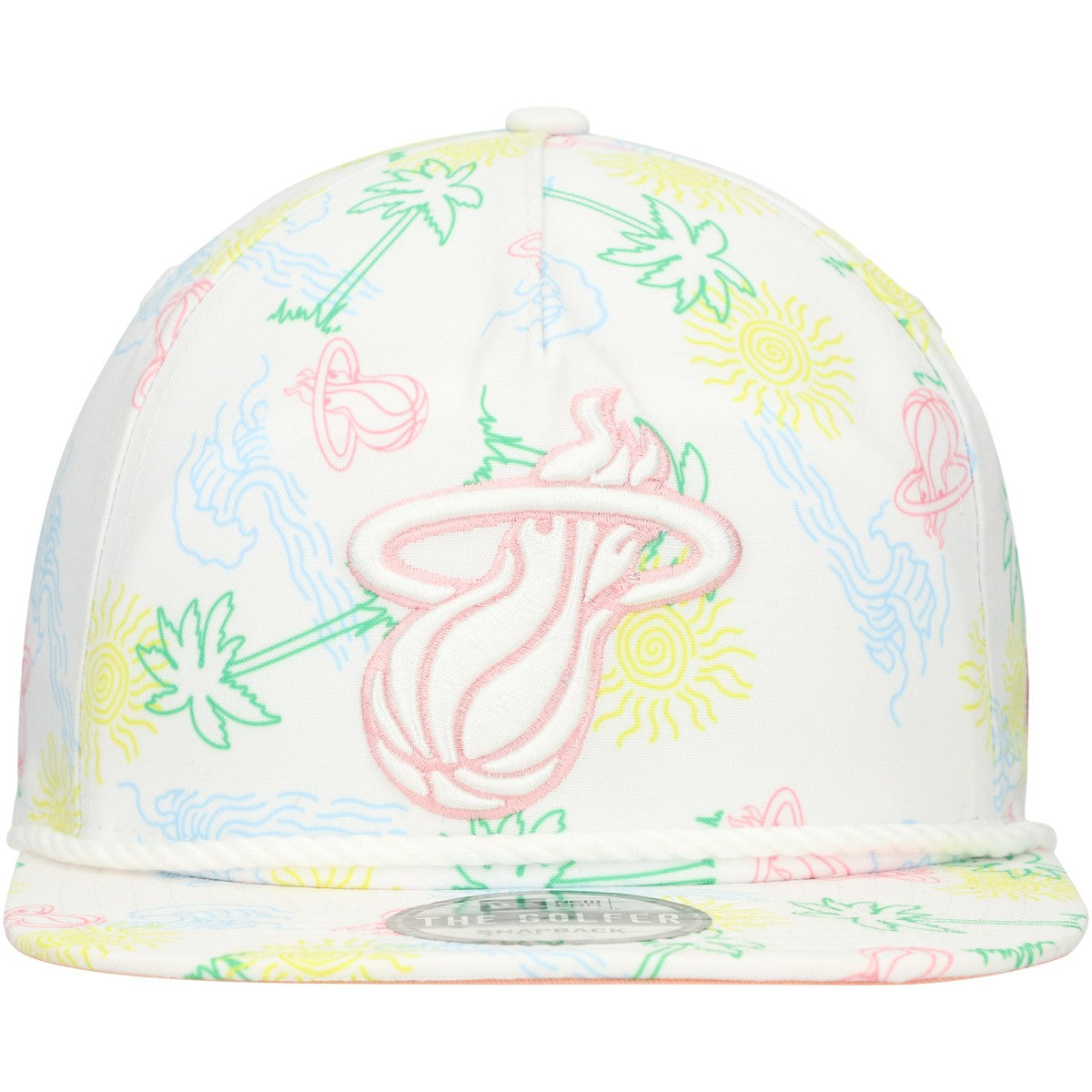 New Era - Miami Heat Palm Trees and Waves Golfer Adjustable Hat - White