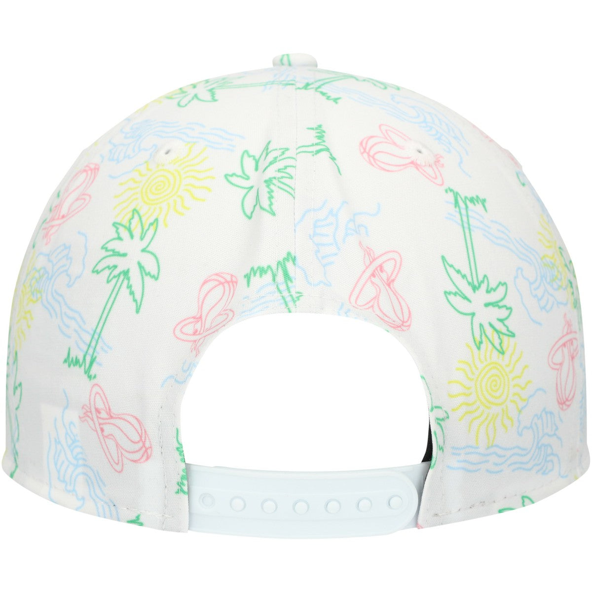 New Era - Miami Heat Palm Trees and Waves Golfer Adjustable Hat - White