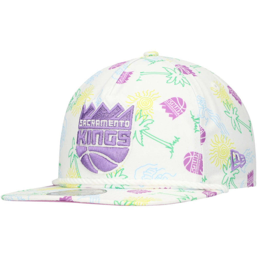 New Era - Sacramento Kings Palm Trees and Waves Golfer Adjustable Hat - White
