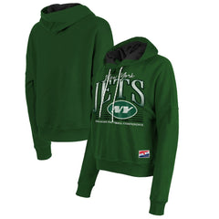 New York Jets New Era Women's Boxy Pullover Hoodie Heather Green - NFL