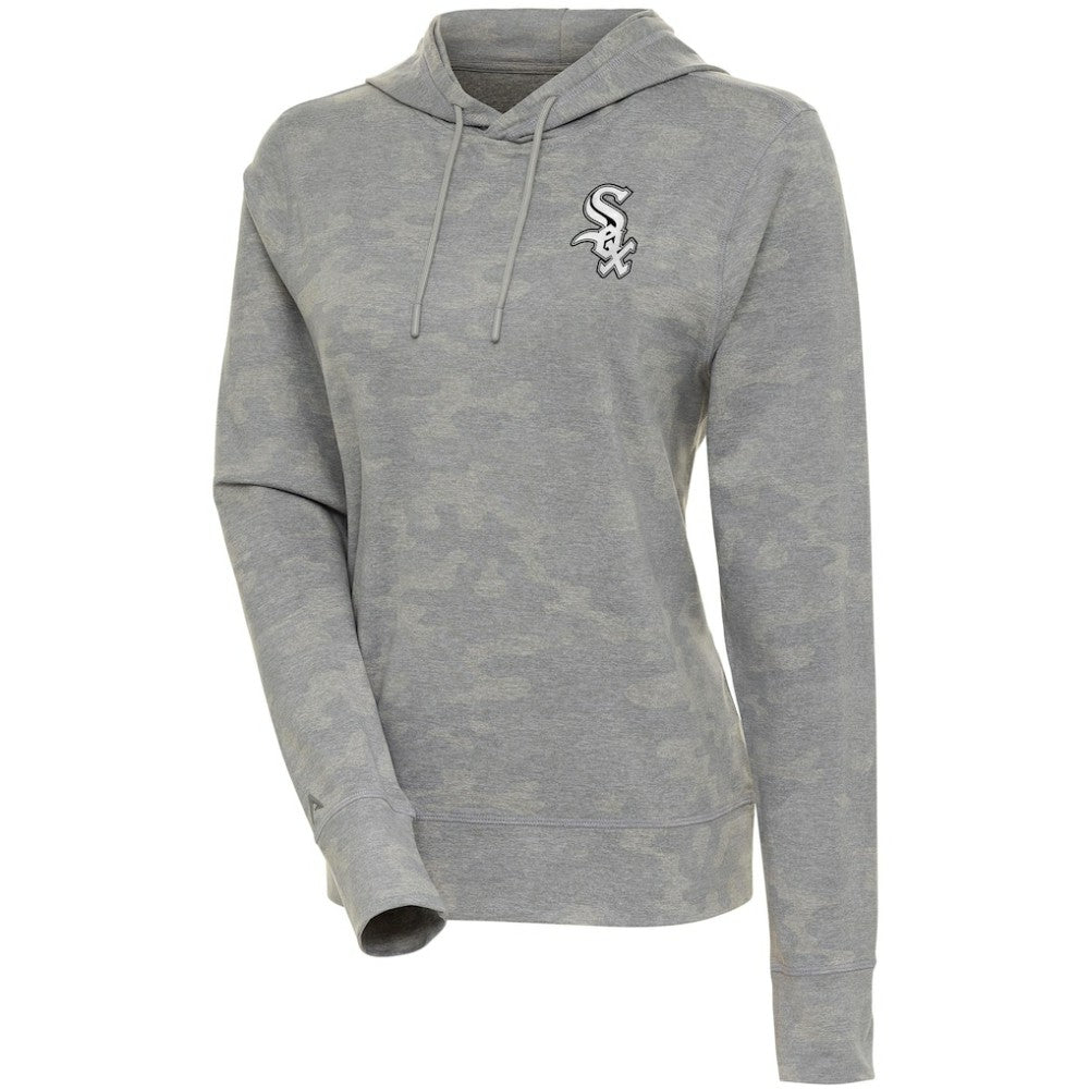 Chicago White Sox Antigua Women's Brushed Metallic Respite Pullover Hoodie On Sale