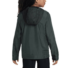 Nike Liverpool Youth Amplify Windrunner Anorak Half-Zip Hoodie Jacket - Black