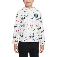Nike Paris Saint-Germain Youth Amplify Anorak Half-Zip Hoodie Jacket - White