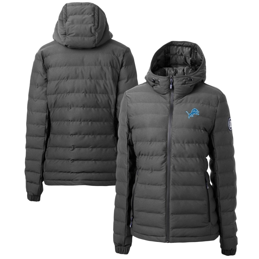 Detroit Lions Cutter & Buck Women's Mission Ridge Repreve Eco Insulated Full-Zip Puffer Jacket Gray - NFL