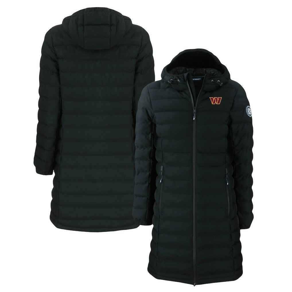 Washington Commanders Cutter & Buck Women's Mission Ridge Repreve Eco Insulated Long Full-Zip Puffer Jacket Black - NFL