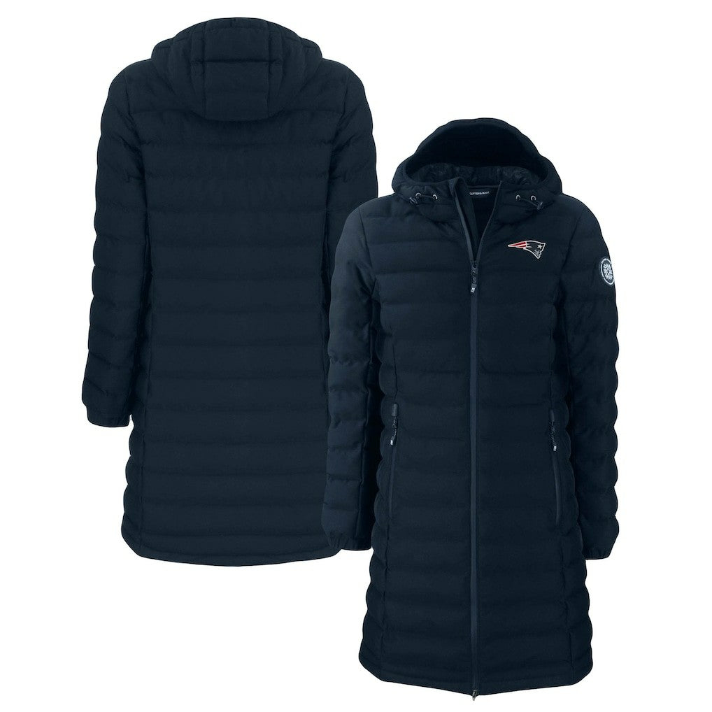 New England Patriots Cutter & Buck Women's Mission Ridge Repreve Eco Insulated Long Full-Zip Puffer Jacket Navy - NFL