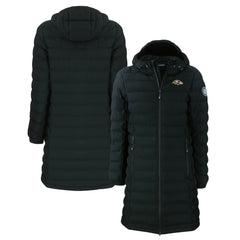 Baltimore Ravens Cutter & Buck Women's Mission Ridge Repreve Eco Insulated Long Full-Zip Puffer Jacket Black - NFL