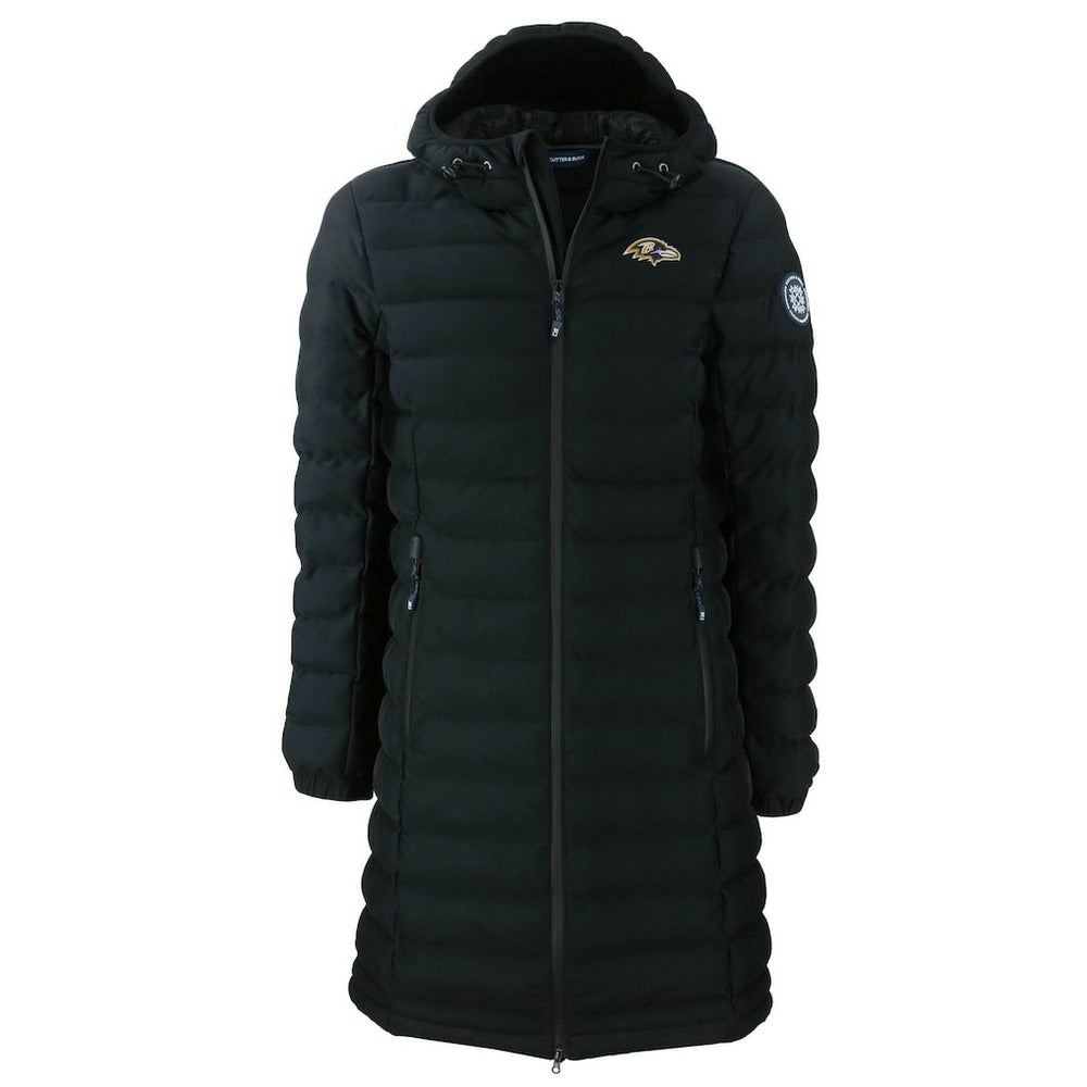 Baltimore Ravens Cutter & Buck Women's Mission Ridge Repreve Eco Insulated Long Full-Zip Puffer Jacket Black - NFL