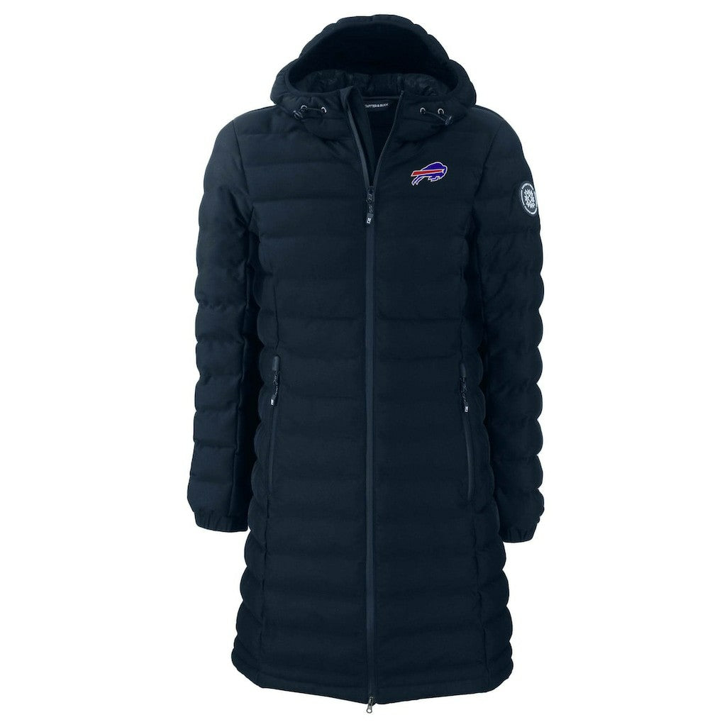 Buffalo Bills Cutter & Buck Women's Mission Ridge Repreve Eco Insulated Long Full-Zip Puffer Jacket Navy - NFL