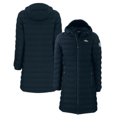 Denver Broncos Cutter & Buck Women's Mission Ridge Repreve Eco Insulated Long Full-Zip Puffer Jacket Navy - NFL