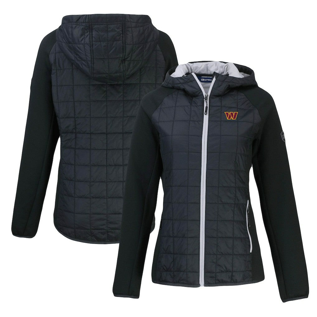 Washington Commanders Cutter & Buck Women's Rainier Primaloft Eco Full-Zip Hybrid Jacket Black - NFL