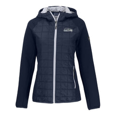 Seattle Seahawks Cutter & Buck Women's Rainier Primaloft Eco Full-Zip Hybrid Jacket Navy - NFL
