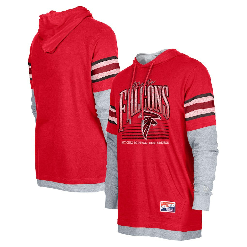 Atlanta Falcons New Era Twofer Long Sleeve Hooded T-Shirt Red - NFL