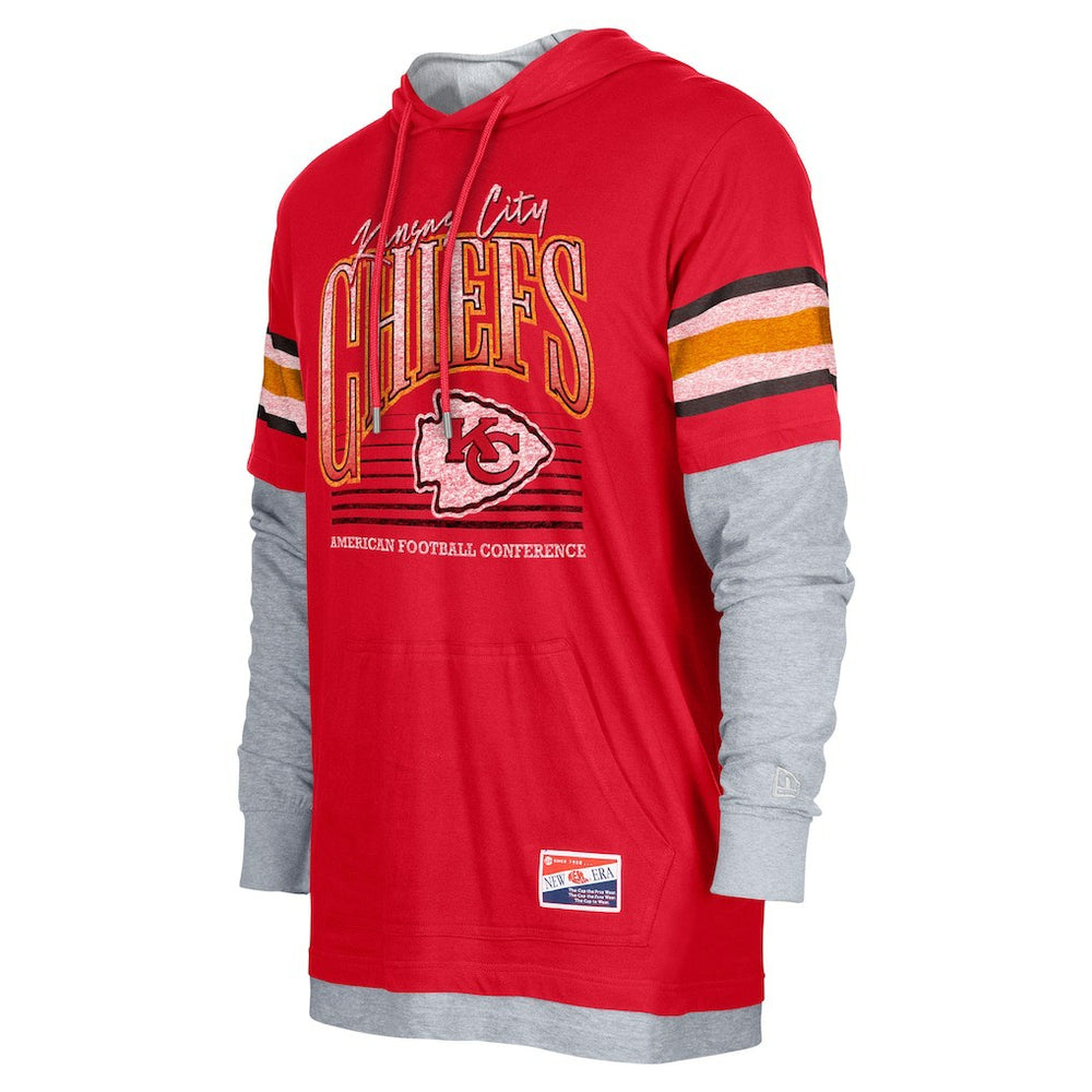 Kansas City Chiefs New Era Twofer Long Sleeve Hooded T-Shirt Red - NFL