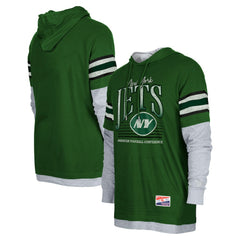 New York Jets New Era Twofer Long Sleeve Hooded T-Shirt Green - NFL