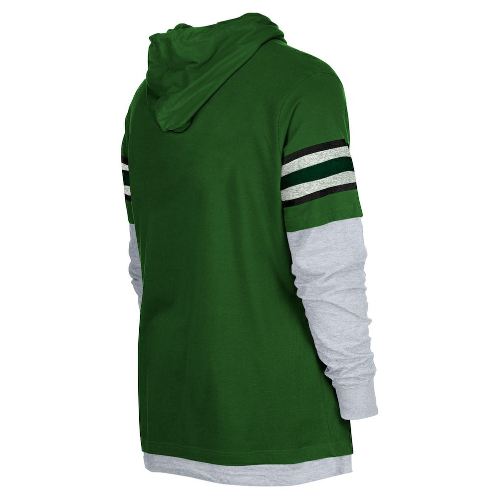 New York Jets New Era Twofer Long Sleeve Hooded T-Shirt Green - NFL